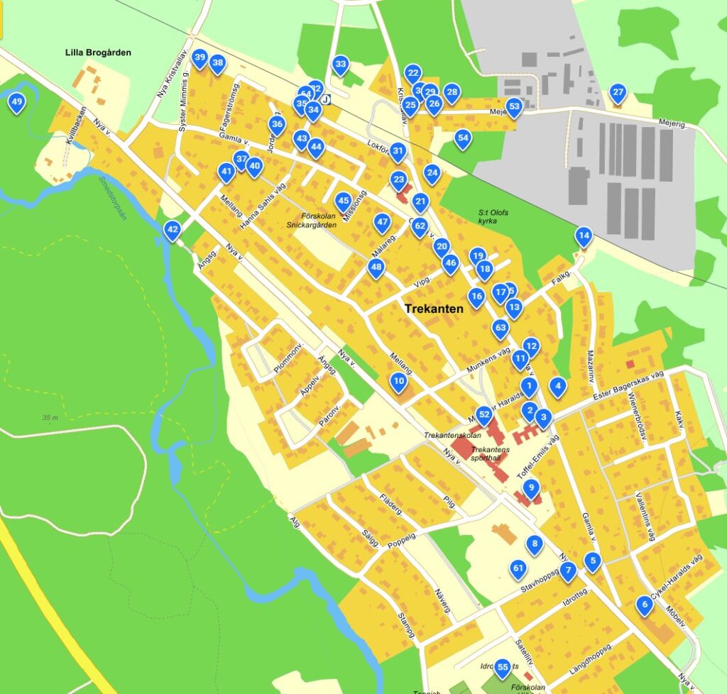 Karta över Trekanten