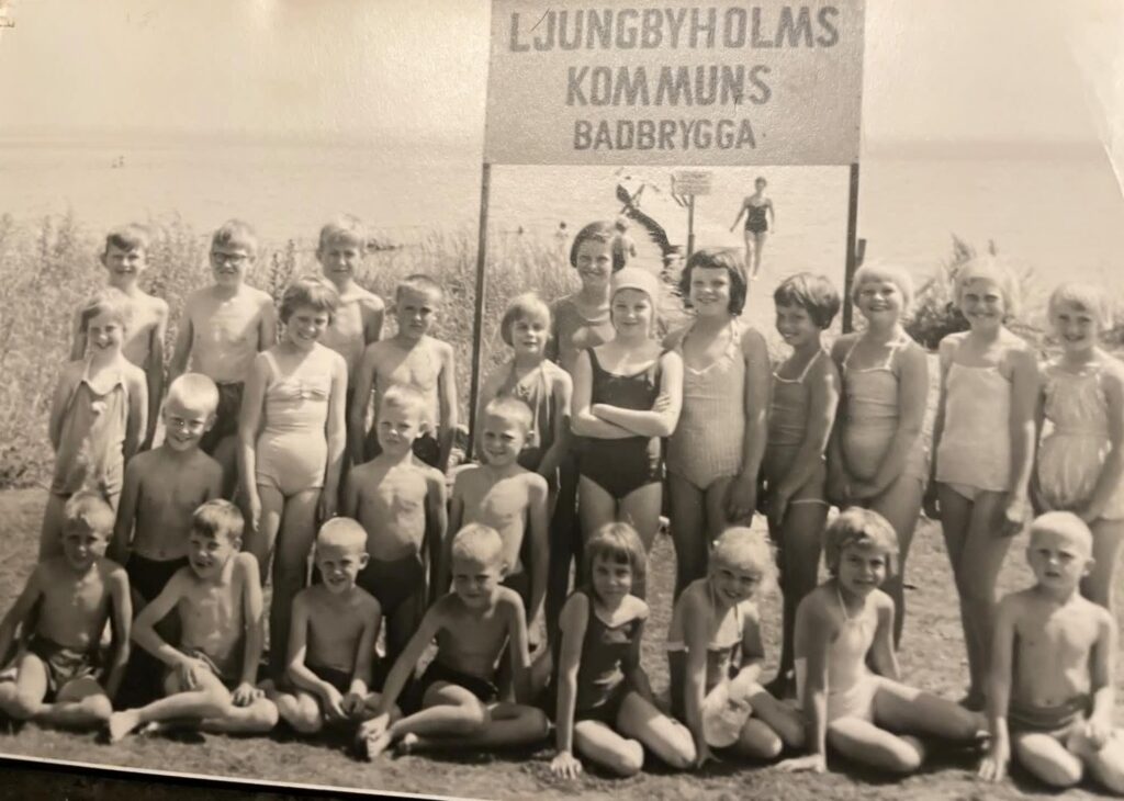 Simskoleklass i slutet av 1950-talet